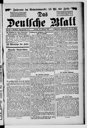 Das deutsche Blatt vom 23.02.1897