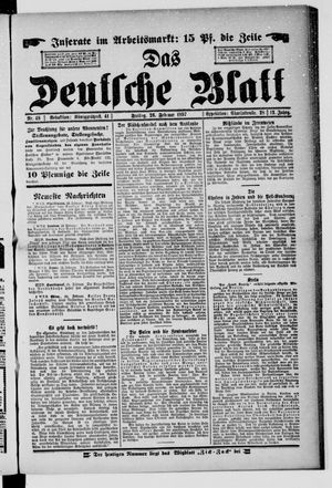 Das deutsche Blatt on Feb 26, 1897