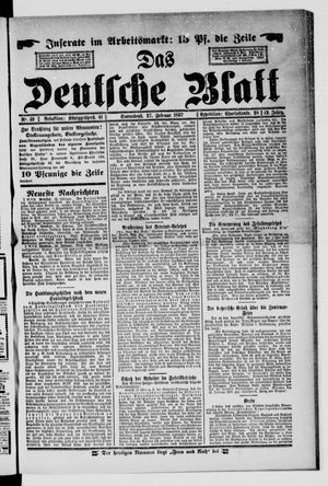 Das deutsche Blatt vom 27.02.1897