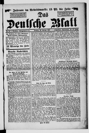 Das deutsche Blatt vom 28.02.1897