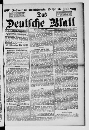 Das deutsche Blatt on Mar 2, 1897
