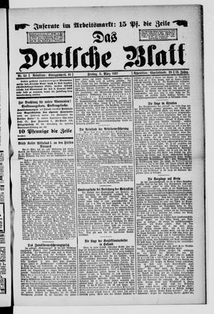 Das deutsche Blatt vom 05.03.1897