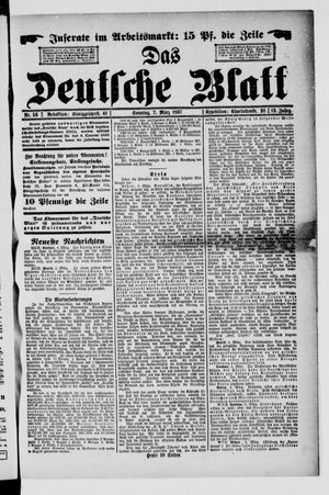 Das deutsche Blatt on Mar 7, 1897