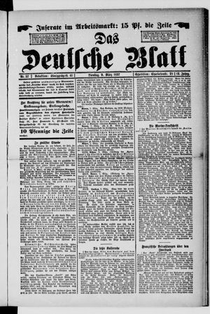 Das deutsche Blatt vom 09.03.1897