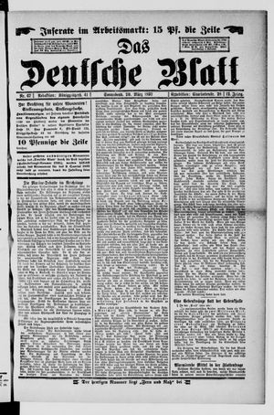Das deutsche Blatt vom 20.03.1897