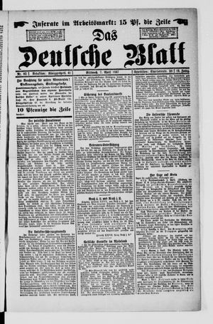 Das deutsche Blatt vom 07.04.1897