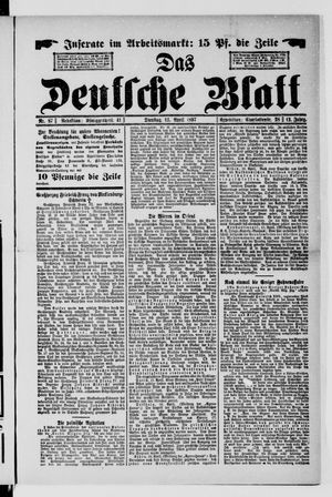 Das deutsche Blatt on Apr 13, 1897