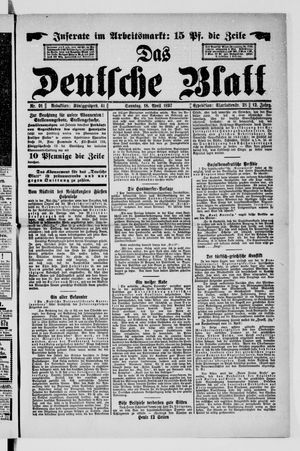 Das deutsche Blatt on Apr 18, 1897