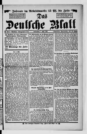 Das deutsche Blatt vom 01.05.1897