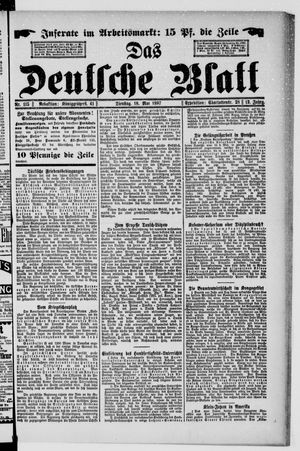 Das deutsche Blatt vom 18.05.1897