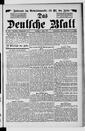 Das deutsche Blatt vom 01.06.1897