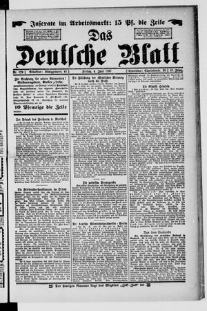 Das deutsche Blatt on Jun 4, 1897