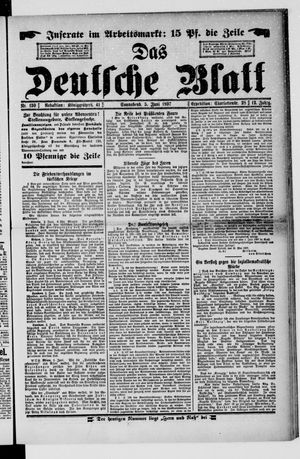 Das deutsche Blatt vom 05.06.1897