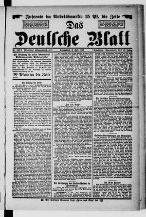 Das deutsche Blatt vom 03.07.1897
