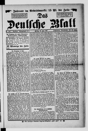 Das deutsche Blatt vom 16.07.1897