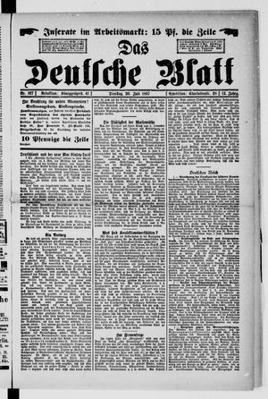 Das deutsche Blatt vom 20.07.1897