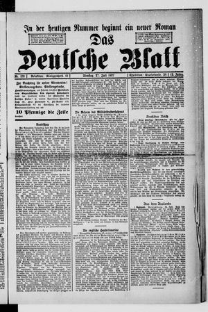 Das deutsche Blatt vom 27.07.1897