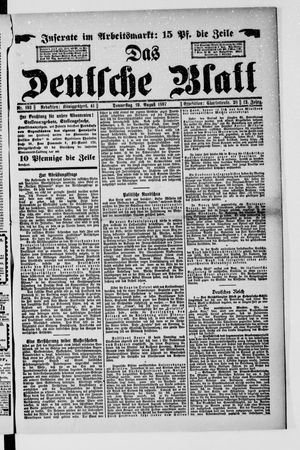 Das deutsche Blatt vom 19.08.1897