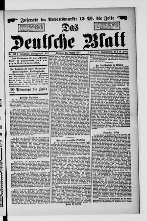 Das deutsche Blatt on Aug 22, 1897