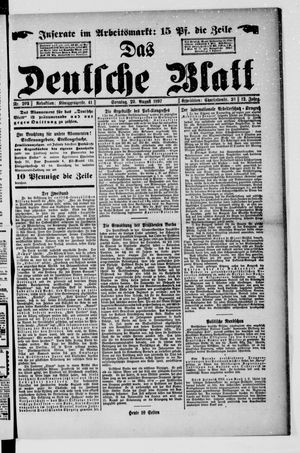 Das deutsche Blatt vom 29.08.1897