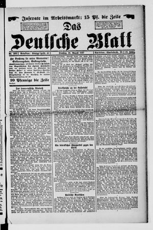 Das deutsche Blatt vom 31.08.1897