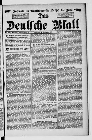 Das deutsche Blatt vom 02.09.1897