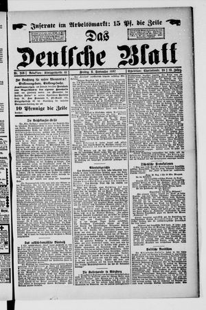 Das deutsche Blatt vom 03.09.1897