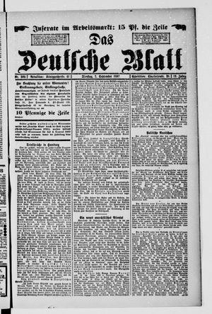 Das deutsche Blatt vom 07.09.1897