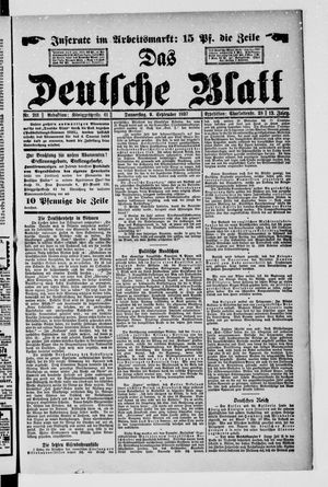 Das deutsche Blatt vom 09.09.1897