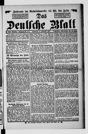 Das deutsche Blatt vom 11.09.1897