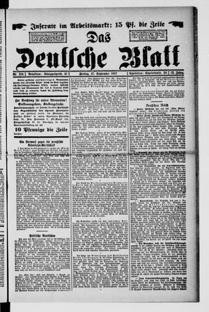 Das deutsche Blatt on Sep 17, 1897