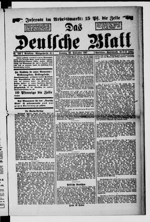 Das deutsche Blatt vom 26.09.1897
