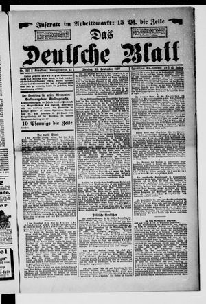 Das deutsche Blatt vom 28.09.1897