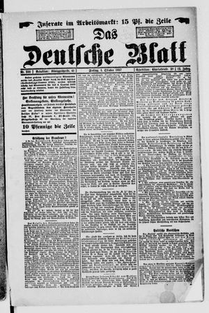 Das deutsche Blatt vom 01.10.1897