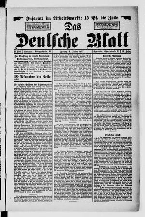 Das deutsche Blatt vom 08.10.1897
