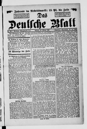 Das deutsche Blatt vom 10.10.1897