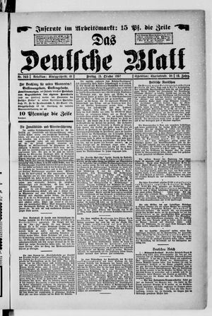 Das deutsche Blatt vom 15.10.1897