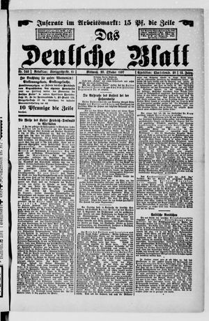 Das deutsche Blatt vom 20.10.1897