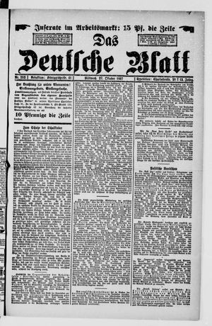 Das deutsche Blatt vom 27.10.1897
