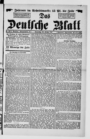 Das deutsche Blatt vom 28.10.1897
