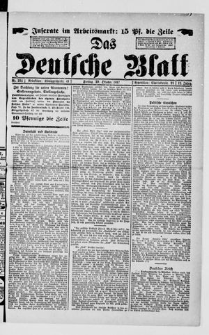 Das deutsche Blatt vom 29.10.1897