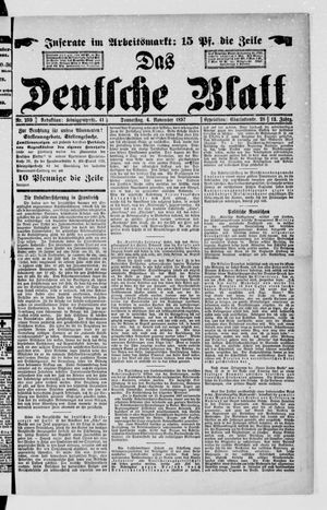 Das deutsche Blatt vom 04.11.1897