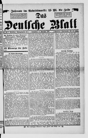 Das deutsche Blatt vom 06.11.1897