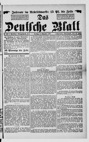 Das deutsche Blatt vom 09.11.1897