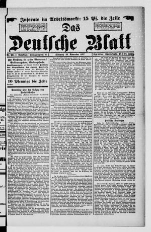 Das deutsche Blatt vom 10.11.1897