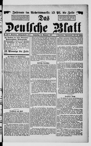 Das deutsche Blatt vom 11.11.1897