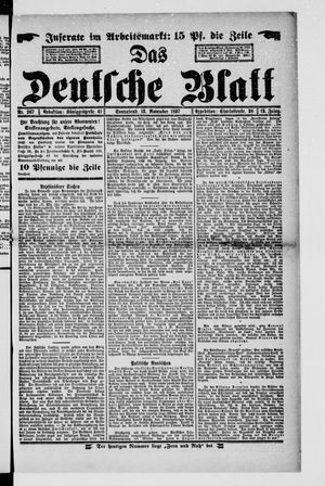 Das deutsche Blatt vom 13.11.1897