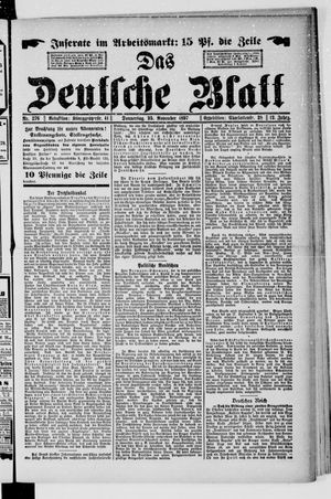 Das deutsche Blatt vom 25.11.1897