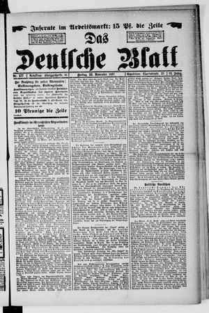 Das deutsche Blatt vom 26.11.1897