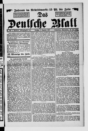 Das deutsche Blatt vom 07.12.1897